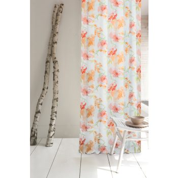 12 M - Floral/150-306 rozsda virágmintás nyomott(Oxford)