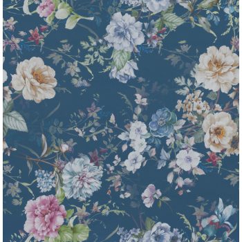 15,8 M - Rose oxford /150-610  éjkék nyomott dekor
